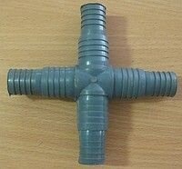 Крестовина для соединения шлангов универсальная, 3/4, 1 дюйм - фото Крестовина для соединения шлангов универсальная, 3/4, 1 дюйм от компании Агроволокно купить | Торфяные горшочки купить | Удобрения — 7 СОТОК - фото