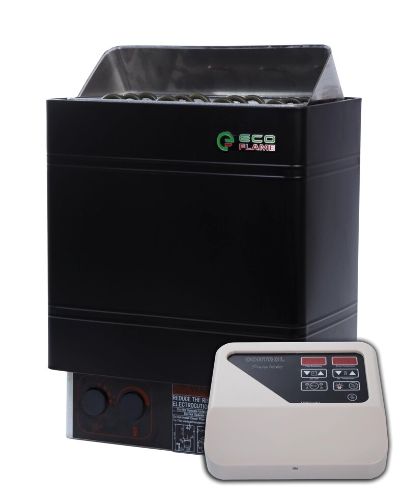 Каменки для сауни і лазні EcoFlameAMC 60-D 6 кВт + пульт CON4 від компанії Магазин опалення та Сантехніки - «Печі Маркет» - фото 1