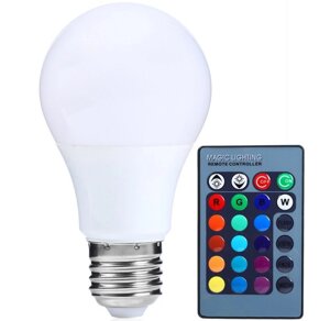 Лампа LED кольорова RGB 5 Wt з пультом