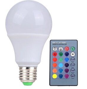 Лампа LED цветная RGB 10 Wt с пультом