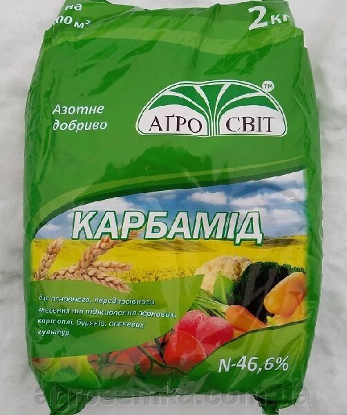 Азотне добриво Карбамід 2 кг пакет від компанії AgroSemka - фото 1