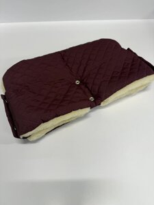 Муфти для рук на коляску/санки стьобані, бордо