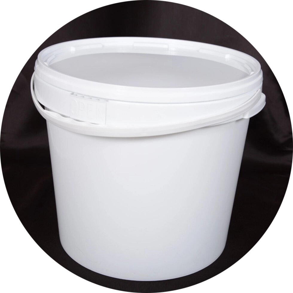 Відро пластикове харчове 20 л. (360х300 мм), біле з ручкою від компанії Інтернет-магазин "VIDRO" - фото 1