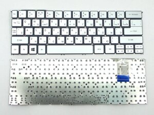 Клавіатура для ACER Aspire P3-151, P3-131, P3-171, TMX313-M (RU Silver без рамки). Оригінал.