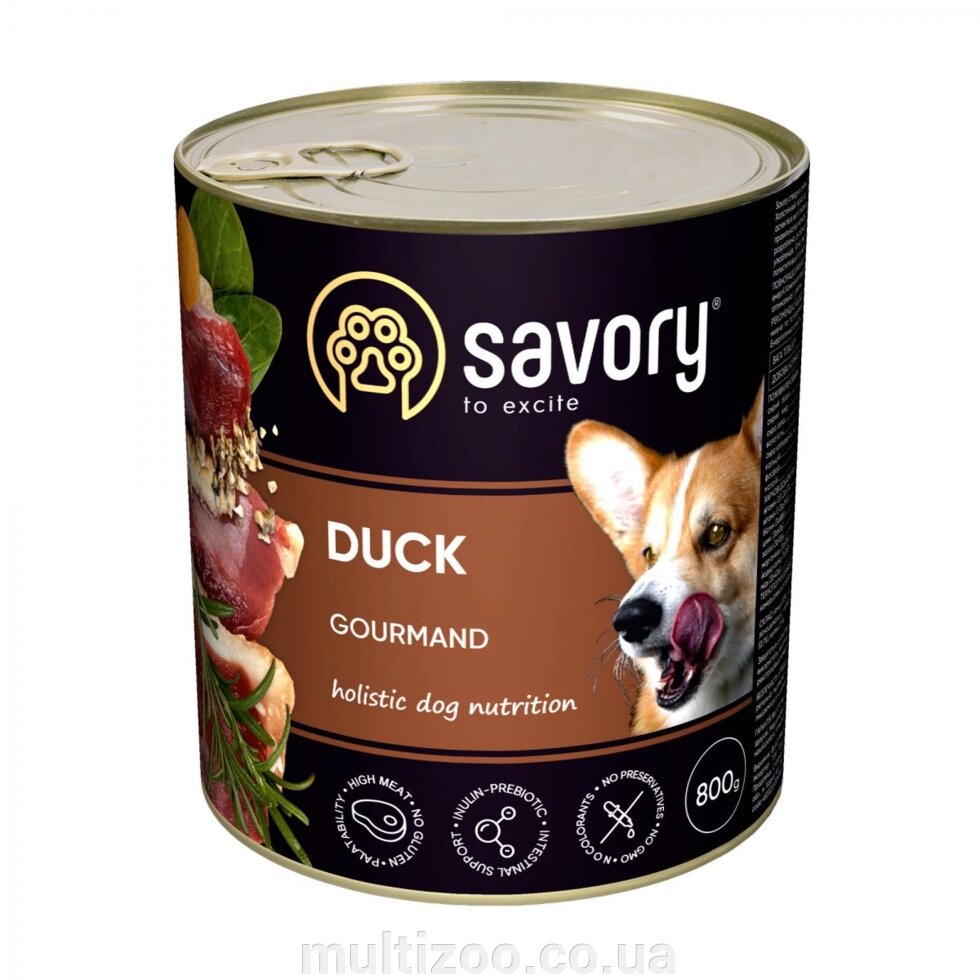 Влажный корм для взрослых собак Savory с уткой, 800 г ##от компании## Multizoo - зоотовары для животных - ##фото## 1