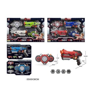 Пістолети з мішенями 869-24 (12) 2 види, 2 бластери, 2 мішені, підсвічування, вібрація, звук, парогенератори, ремені, в