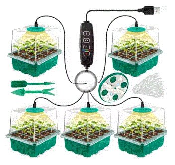 Піддони 5*12 штуки для вирощування рослин з підсвічуванням таймером та контролером від компанії Магазин Calipso dive shop - фото 1
