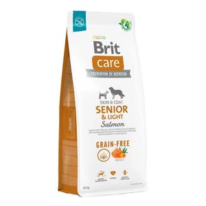 Brit care Dog Grain-free Senior & Light Сухий беззерновий корм з лососем для старіючих собак 12кг