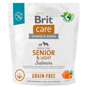 Brit care Dog Grain-free Senior & Light Сухий беззерновий корм з лососем для старіючих собак 1кг