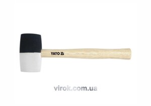 Молоток гумовий YATO 2-шаровій Ø50 мм з дерев. ручкою, m= 370 г, l= 300 мм [6/36]