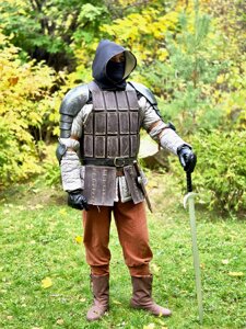 Cosplay Клепана шкіряна кіраса Бійців Загону "Сині смужки" з гри Відьмак для косплея