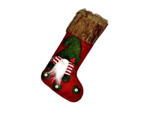 Новорічна шкарпетка для подарунків 15*45см червона R30919 ТМ STENSON