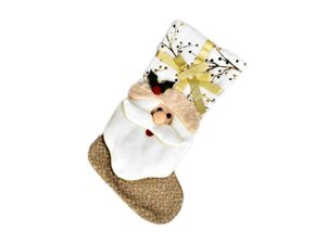 Новорічна шкарпетка для подарунків 19*43см Santa R30916 ТМ STENSON