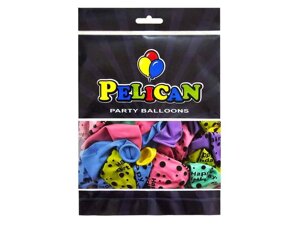 Кульки 12 (30 см) Happy Birthday (50шт/уп) макарун 5-стор. горошок ТМ PELICAN