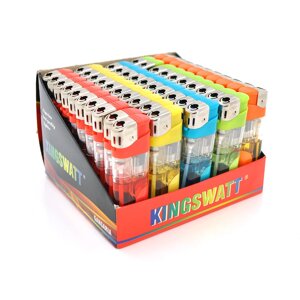 Запальничка KW-08+ліхтарик, упаковка 50шт, ціна за упаковку, Mix color