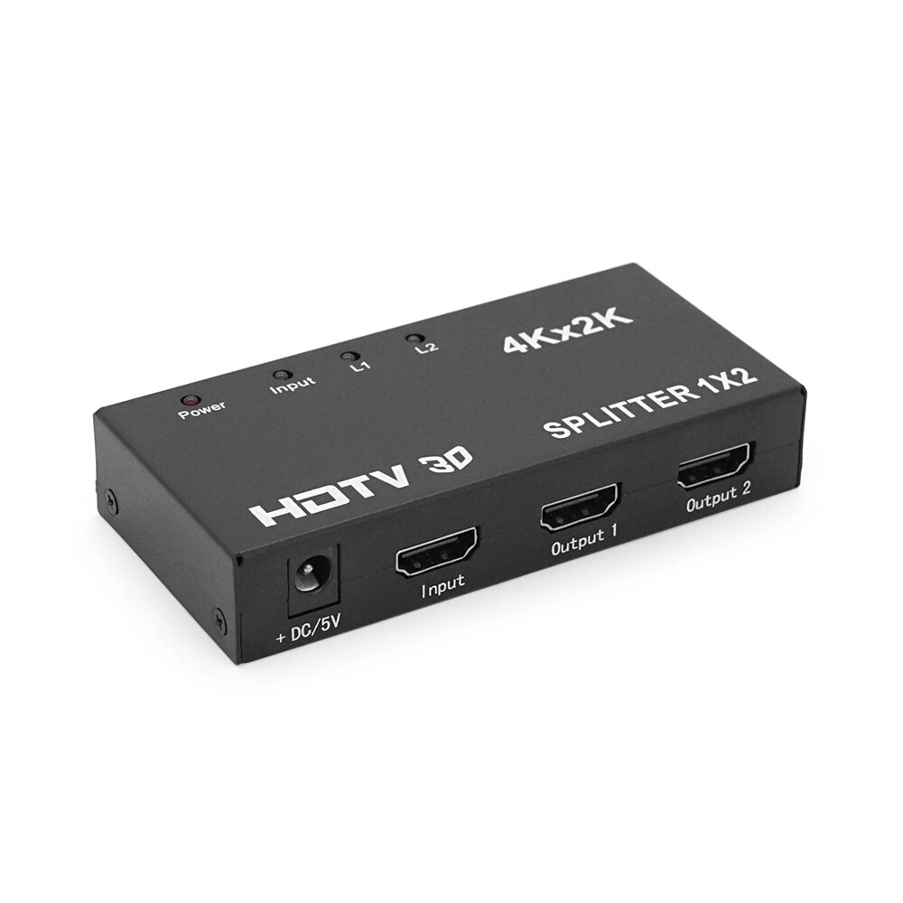 Активний HDMI сплітер 1=>2 порти, 2К/4К, DC5V/1A Q50 від компанії Price Killer - фото 1