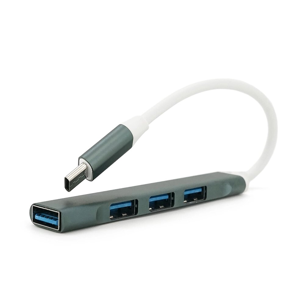 Хаб Type-C, 4 порту USB 3.0, 10 см, Black, Blister від компанії Price Killer - фото 1