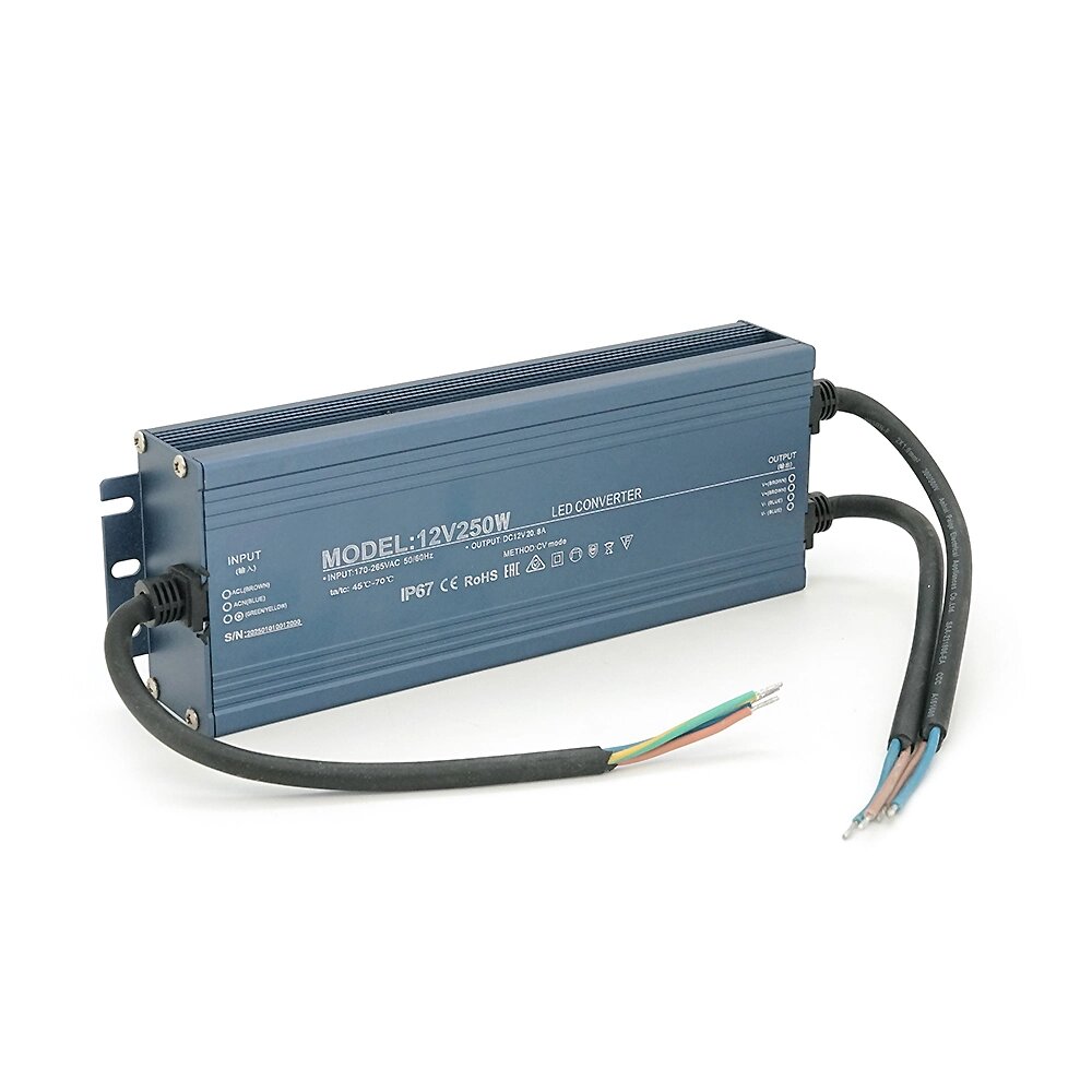 Імпульсний блок живлення герметичний (Led Converter)12V 250W, IP67, 215х35х73 мм, Box від компанії Price Killer - фото 1