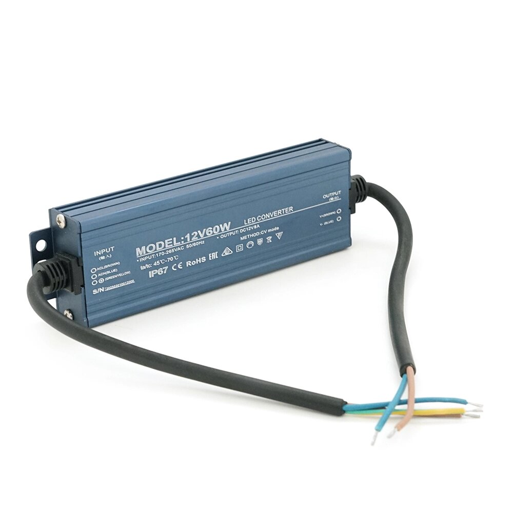 Імпульсний блок живлення герметичний (Led Converter)12V 60W, IP67, 152х21х44 мм, Box від компанії Price Killer - фото 1