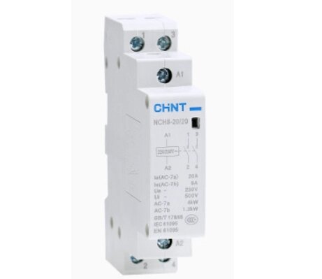 Контактор CHINT NCH8-20/20 220V,20А, 4kW, 2NO, на DIN-рейку, 85*65,5*18мм від компанії Price Killer - фото 1