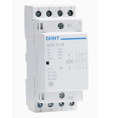 Контактор CHINT NCH8-20/40 220V,20А, 10kW, 4NO, на DIN-рейку, 85*65,5*36мм від компанії Price Killer - фото 1