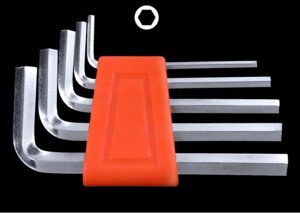 Набір шестигранних L-подібних ключів 5шт (2/3/4/5/6мм), 51г, оранжевий