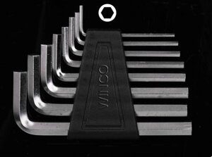 Набір шестигранних L-подібних ключів 8шт (1.5/2/2.5/3/4/5/5.5/6мм), 75г, чорний