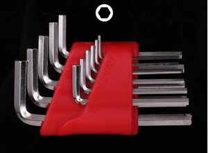 Набір шестигранних L-подібних ключів 11шт (1,27/1.5/2/2.5/3/3.5/4/4.5/5/5.5/6мм), 111г, червоний