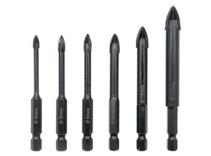 Набір свердл YOSO універсальних 4; 5; 6; 8; 10; 12мм ( по бетону, цегли, дереву, склу та кераміці, карбід вольфраму)