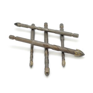 Набір свердел YOSO універсальних 6 (2 шт.); 8; 10; 12мм (по бетону, цеглі, дереву, склу і кераміці, карбід вольфраму)