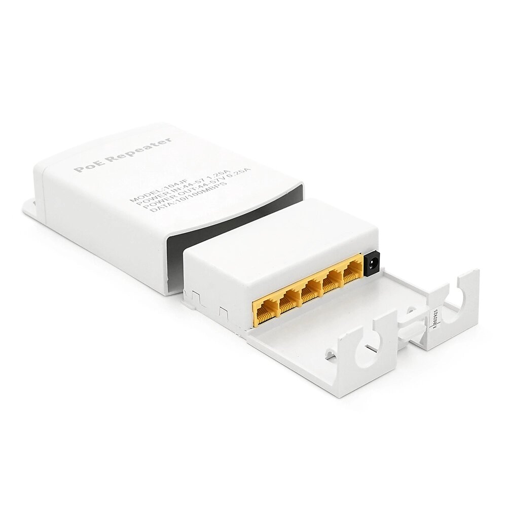 POE подовжувач-розгалужувач вуличний RITAR 1/4 ( 1 Вх -4 Вих, 10/100Mpbs POE ) 44-57V- 24W, Вхід доп живлення 12-52V , BOX від компанії Price Killer - фото 1