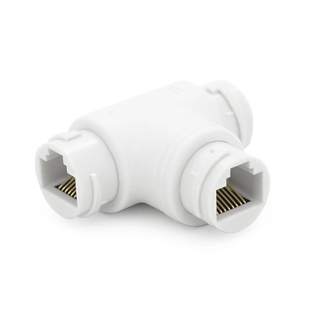 Розгалужувач RJ45 8P8C IP68 мама/2 Х мама RJ45 для розгалуження кабелю, білий, водонепроникний, Q100 від компанії Price Killer - фото 1