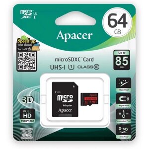 Картка пам'яті для домофона microSDXC Apacer 64 GB class 10 UHS-1