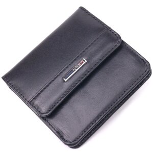 Компактний жіночий гаманець з натуральної гладкою шкіри KARYA 21432 Чорний