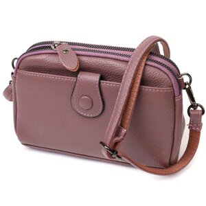 Чудова сумка-клатч в стильному дизайні з натуральної шкіри 22126 Vintage Пудрова