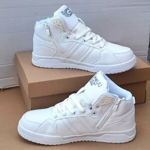 Зимові чоловічі високі Кросівки з Мехом Білі Зима Хух (розміри: 41,42,43,44,45,46)