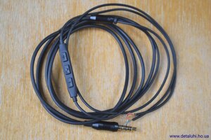 Кабель для ремонту навушників з мікрофоном, чорний, 4 полюса