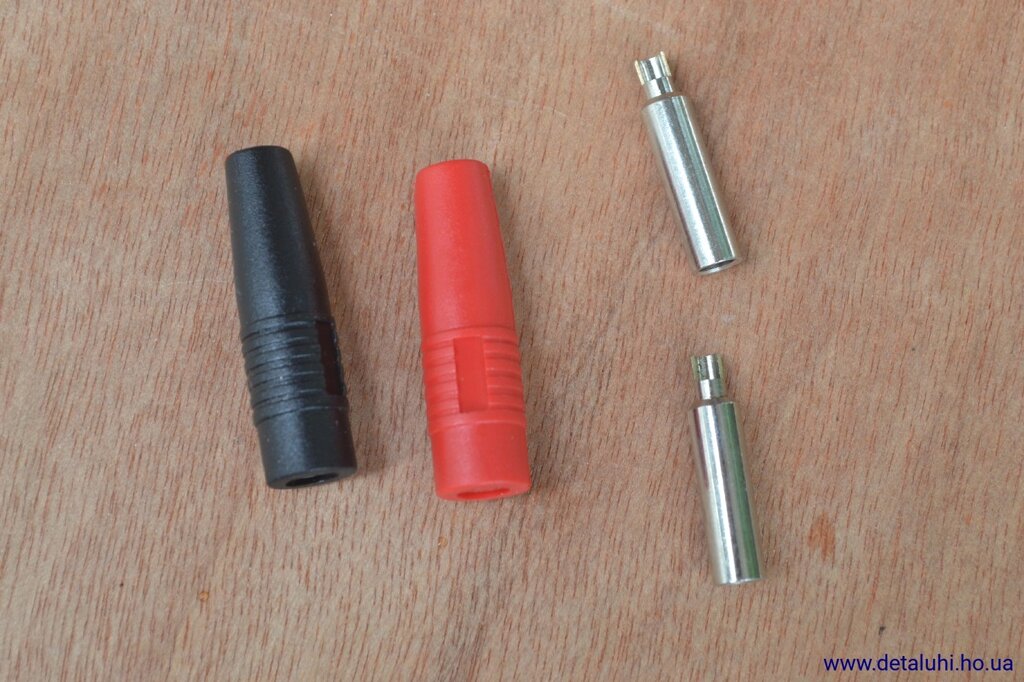 Роз'єм банан 4 мм - мама, пара (чорний і червоний) від компанії Detaluhi - фото 1