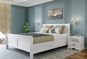 Біле дерев'яне ліжко Луї Філіпе