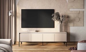 Стильна тумба ТВ Тренд з фрезерованими дверцятами