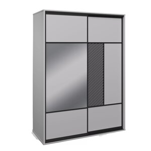 Сучасна шафа купе Урбан 2х дверна біла з графітом