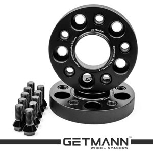 Колісна проставка 25 мм. 5x112 DIA 66,6/66,6 мм., З футорками, Кована — BMW (Getmann), чорна, шт.
