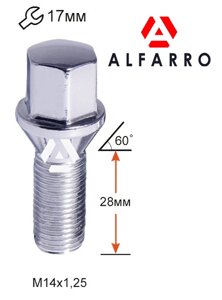 Болти колісні M14x1,25 – 28 мм.; Конус Хром, ключ 17 (Alfarro bk339) (BMW, Mini – під оригінальні диски) – шт.