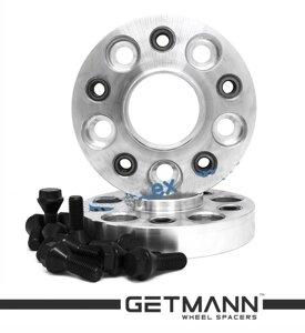 Колісна проставка 25 мм. 5x130 DIA 71,6/71,6 мм., З футорками, Кована — (Getmann), срібляста, шт.