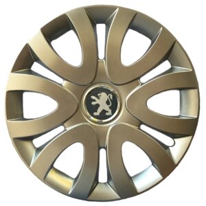 Ковпаки R15 Peugeot срібло - (SJS 330) - комплект ( 4 шт. )