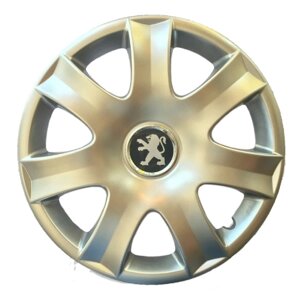 Ковпаки R15 Peugeot срібло - (SJS 326) - комплект ( 4 шт. )