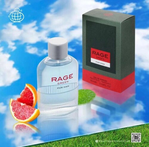 Чоловіча парфумована вода Rage Green 100ml. Fragrance World.(100% ORIGINAL)