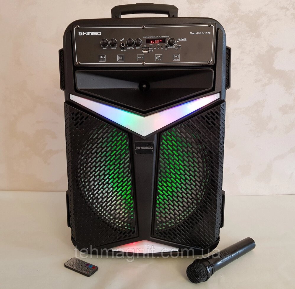Колонка аккумуляторная с микрофоном Kimiso QS-1520 ##от компании## ТехМагнит - ##фото## 1