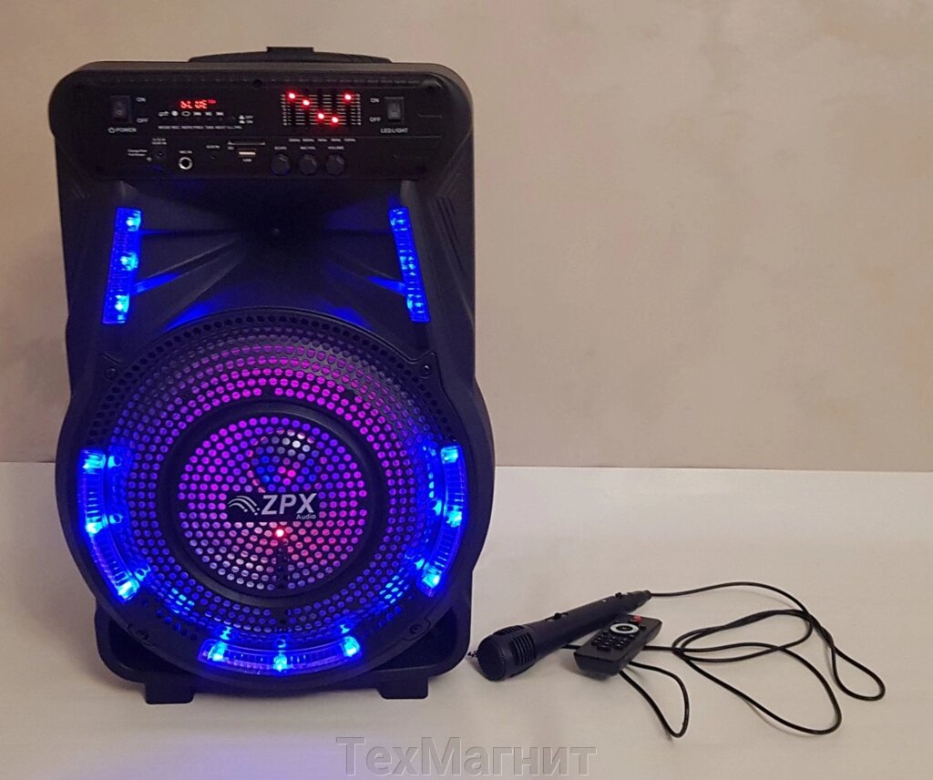 Колонка акумуляторна з провідним мікрофоном ZPX ZX 7773 від компанії ТехМагніт - фото 1