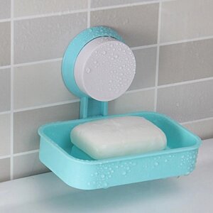 Мильниця на присоске Soap Box Multifunctional (Blue) Тримач для мила настінний